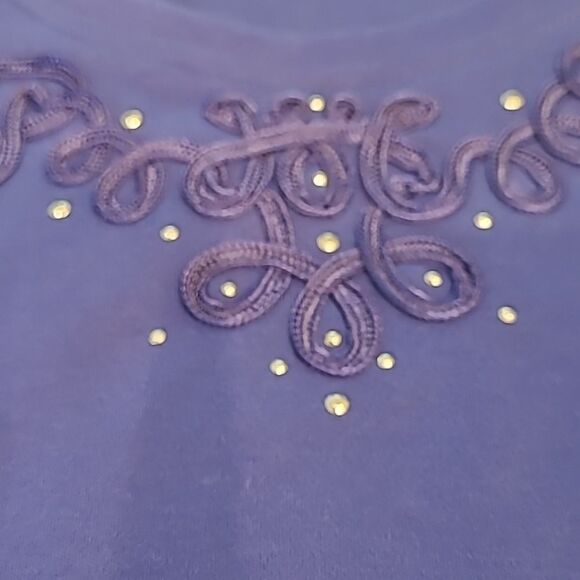 Allison Daley sz L/G sleeveless top with applique and sequins - Picture 7 of 7